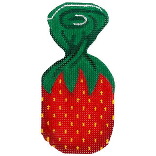 Wrapped Strawberry Candy Painted Canvas Kate Dickerson Needlepoint Collections 
