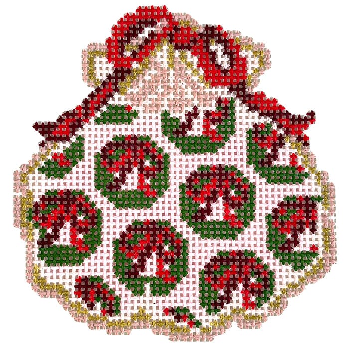 Wreath Gilded Scallop Painted Canvas KCN Designers  - 1