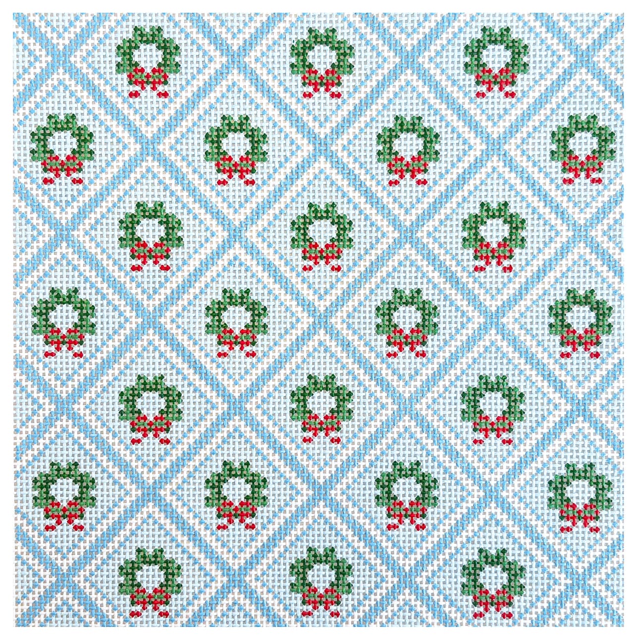 Wreath Trellis 8x8 Painted Canvas Goodpoint Needlepoint  - 1