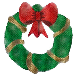 Wreath with Stitch Guide   Little Bits Painted Canvas Patricia Sone 
