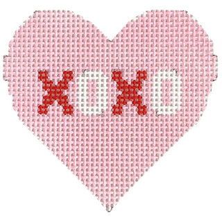 XOXO on Pink Heart Painted Canvas KCN Designers 
