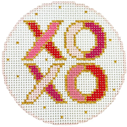 XOXO Round Painted Canvas Rachel Barri Designs 