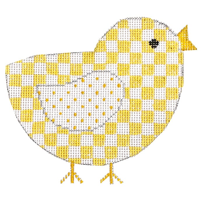 Yellow Chick w/Stitch Guide Painted Canvas Danji Designs  - 1