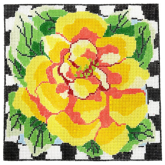 Yellow Delight 8" Square Painted Canvas Jean Smith 