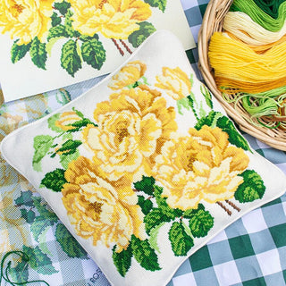 Yellow English Rose Needlepoint Kit Kits Elizabeth Bradley Design 
