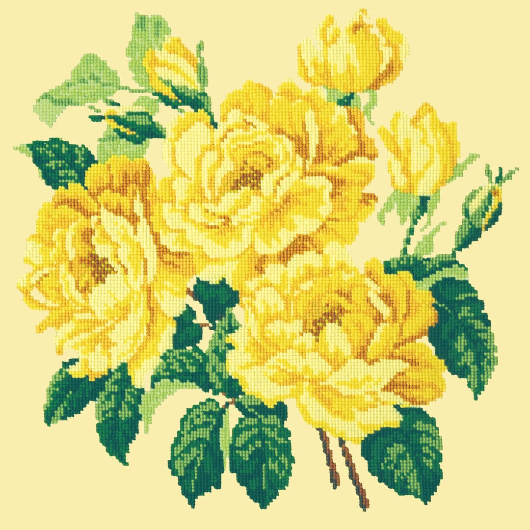 Yellow English Rose Needlepoint Kit Kits Elizabeth Bradley Design Butter Yellow 