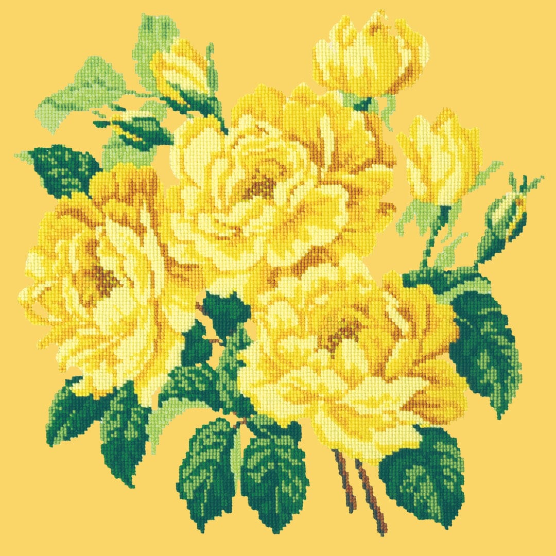 Yellow English Rose Needlepoint Kit Kits Elizabeth Bradley Design Sunflower Yellow 