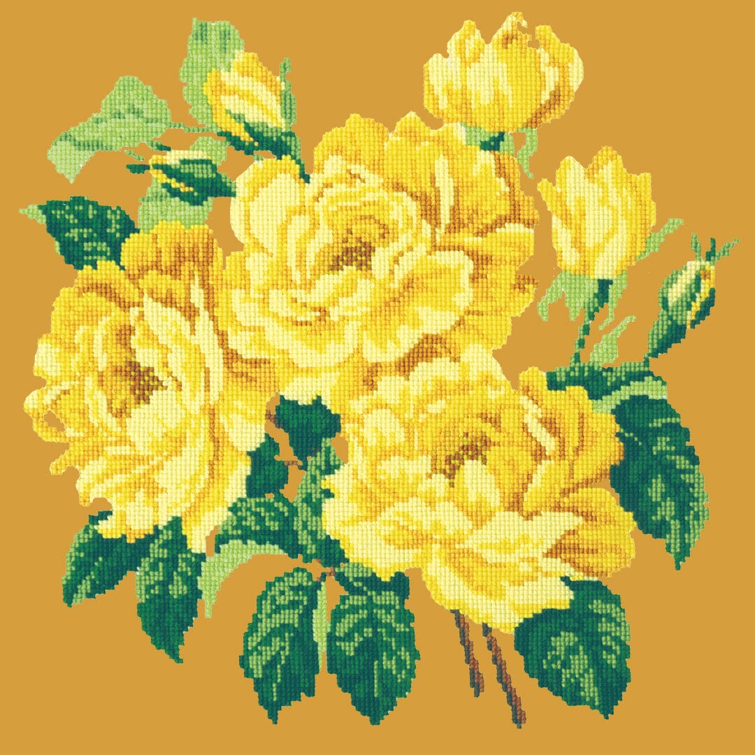 Yellow English Rose Needlepoint Kit Kits Elizabeth Bradley Design Yellow 