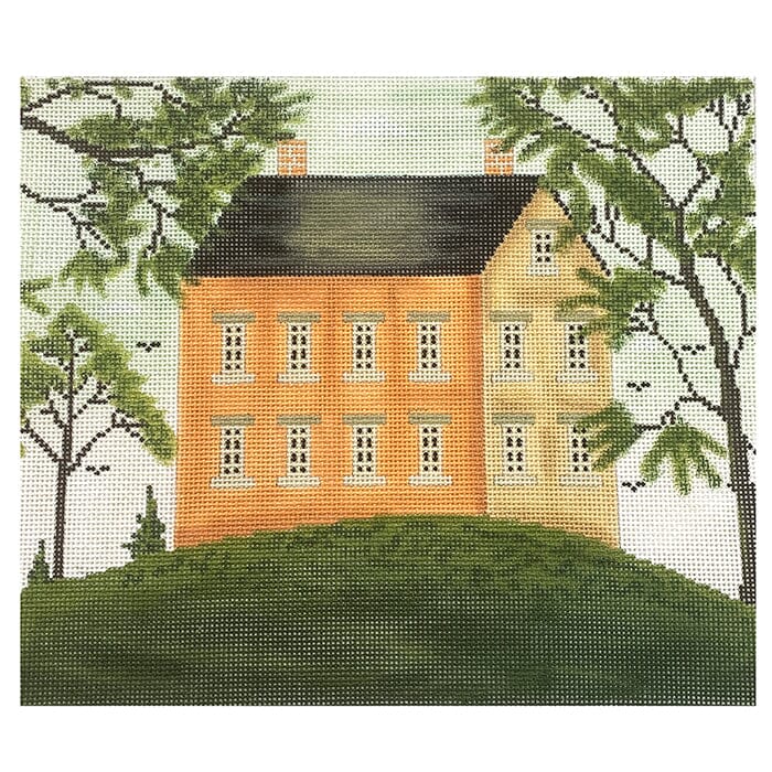 Yellow Farmhouse Painted Canvas Warren Kimble  - 1