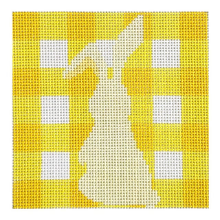 Yellow Gingham Bunny Painted Canvas Spruce Street Studio 
