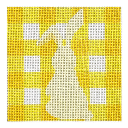 Yellow Gingham Bunny Painted Canvas Spruce Street Studio 