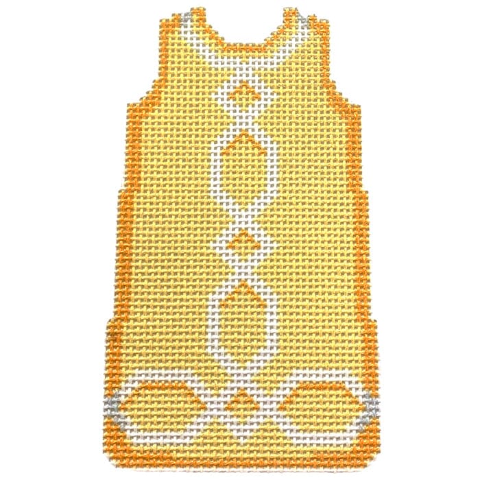 Yellow Lattice Mini Shift Printed Canvas Two Sisters Needlepoint 
