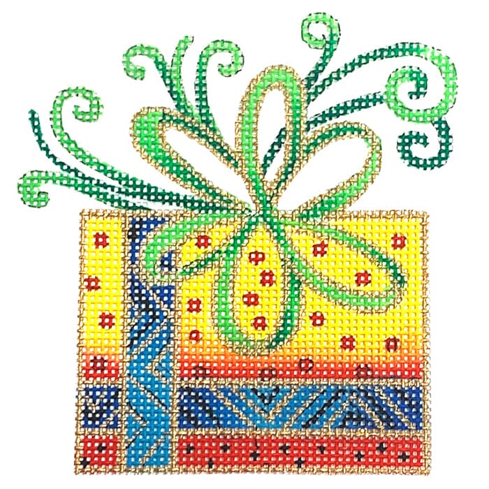 Yellow Present Painted Canvas Danji Designs  - 1