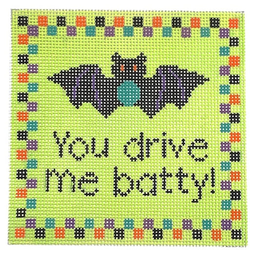 You Drive Me Batty Painted Canvas Stitch Rock Designs 