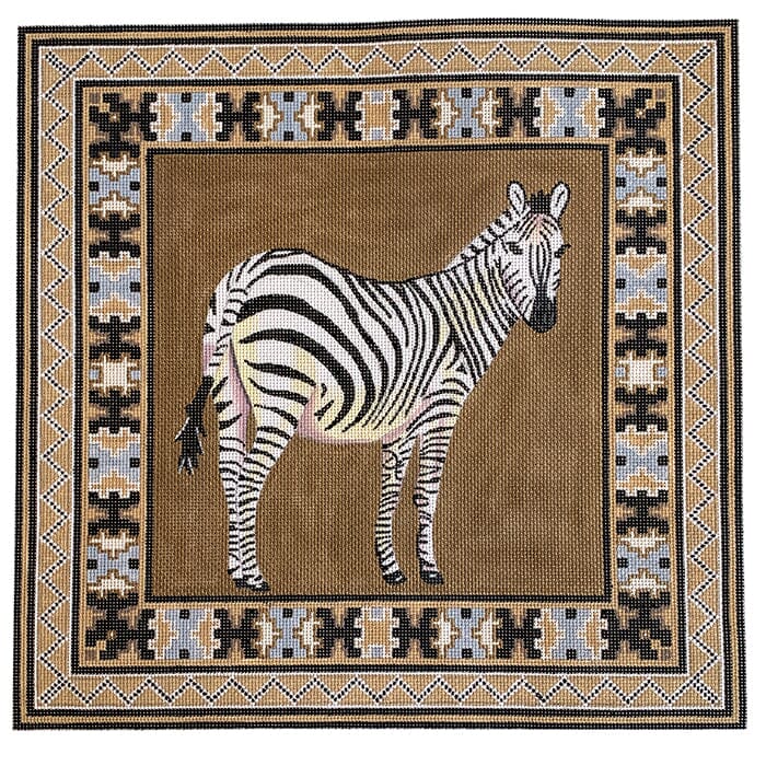 Zebra Painted Canvas Vallerie Needlepoint Gallery  - 1