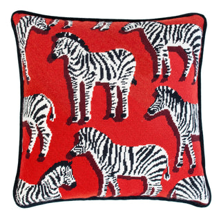 Zebra Pillow Kit   Red Printed Canvas Needlepoint To Go 
