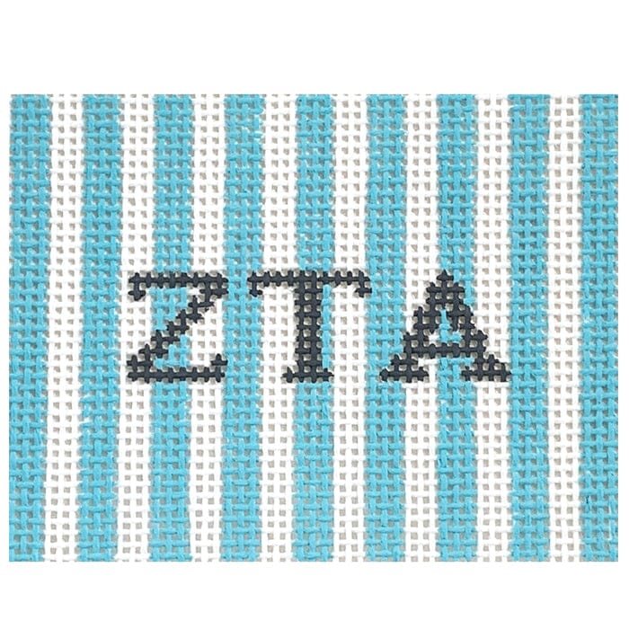 Zeta Tau Alpha 2x3 Stripes Insert Painted Canvas Kangaroo Paw Designs 