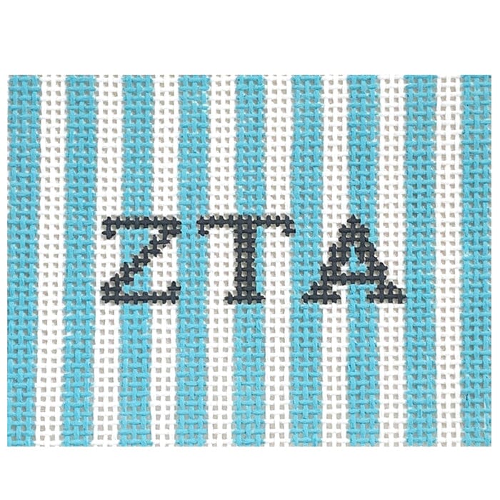 Zeta Tau Alpha 2x3 Stripes Insert Painted Canvas Kangaroo Paw Designs  - 1