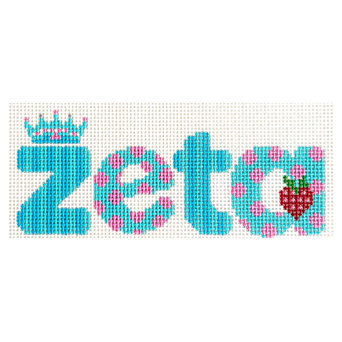 Zeta Tau Alpha Dots & Stripes Painted Canvas Wipstitch Needleworks  - 1