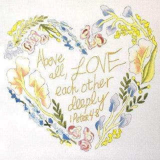 1 Peter 4:8 Painted Canvas Flower & Vine 
