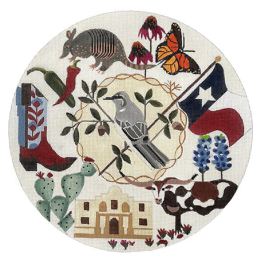 10 inch Texas Wreath Painted Canvas Melissa Prince Designs 