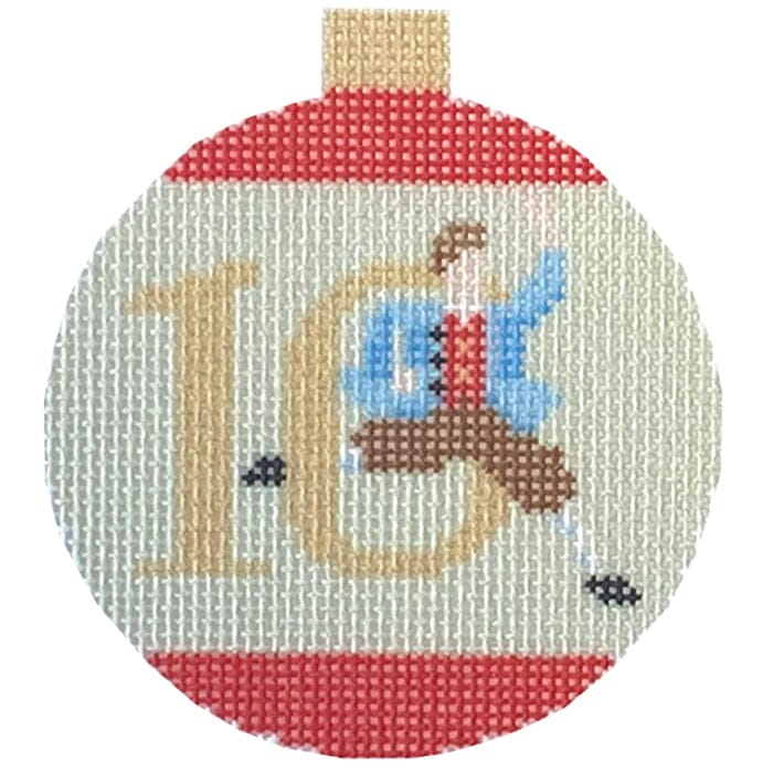 12 Days Baubles   10 Lords Printed Canvas Needlepoint To Go 
