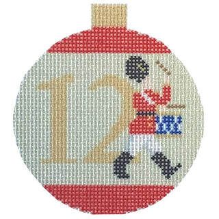 12 Days Baubles   12 Drummers Drumming Printed Canvas Needlepoint To Go 
