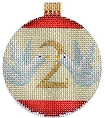 12 Days Baubles - 2 Turtle Doves Painted Canvas Kirk & Bradley 