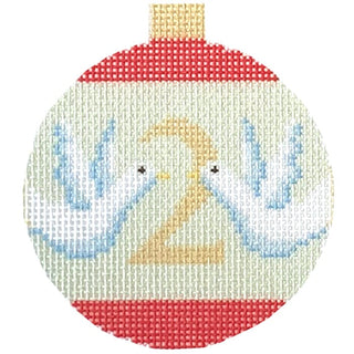 12 Days Baubles   2 Turtle Doves Printed Canvas Needlepoint To Go 
