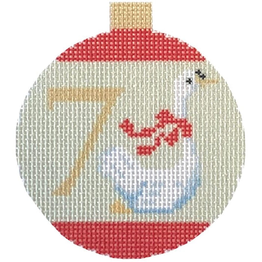 12 Days Baubles - 7 Swans A Swimming Printed Canvas Needlepoint To Go 