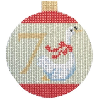 12 Days Baubles   7 Swans A Swimming Printed Canvas Needlepoint To Go 
