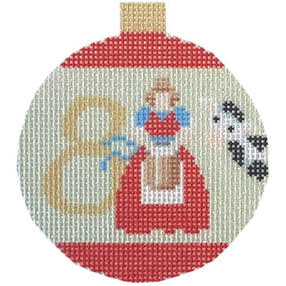 12 Days Baubles   8 Maids A Milking Printed Canvas Needlepoint To Go 
