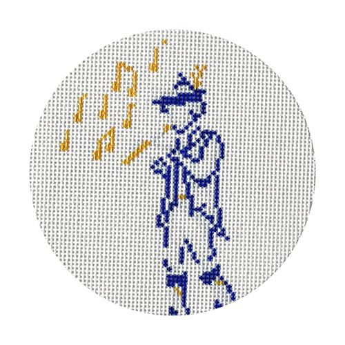 12 Days  Blue/White Eleven Pipers Painted Canvas The Plum Stitchery 
