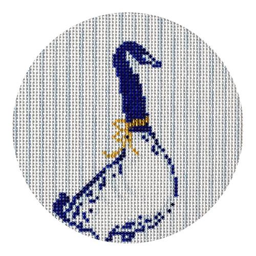 12 Days--Blue/White Six Geese Painted Canvas The Plum Stitchery 