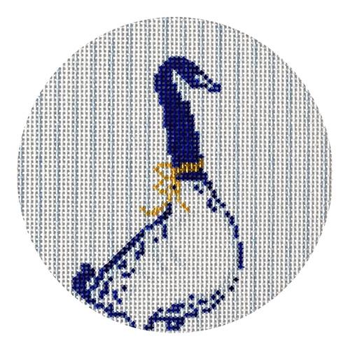 12 Days  Blue/White Six Geese Painted Canvas The Plum Stitchery  - 1