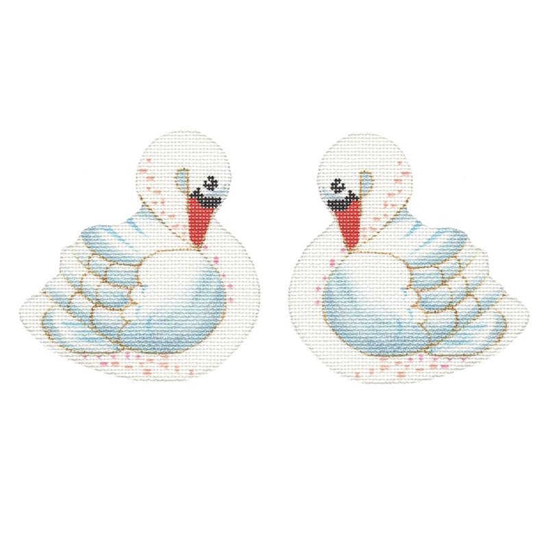 12 Days Clip-On Swan Painted Canvas Labors of Love Needlepoint 