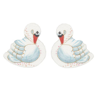 12 Days Clip On Swan Painted Canvas Labors of Love Needlepoint 

