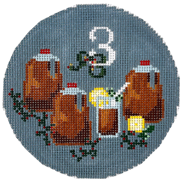 12 Days of Southern Christmas - Three Jugs of Sweet Tea Painted Canvas Wipstitch Needleworks 