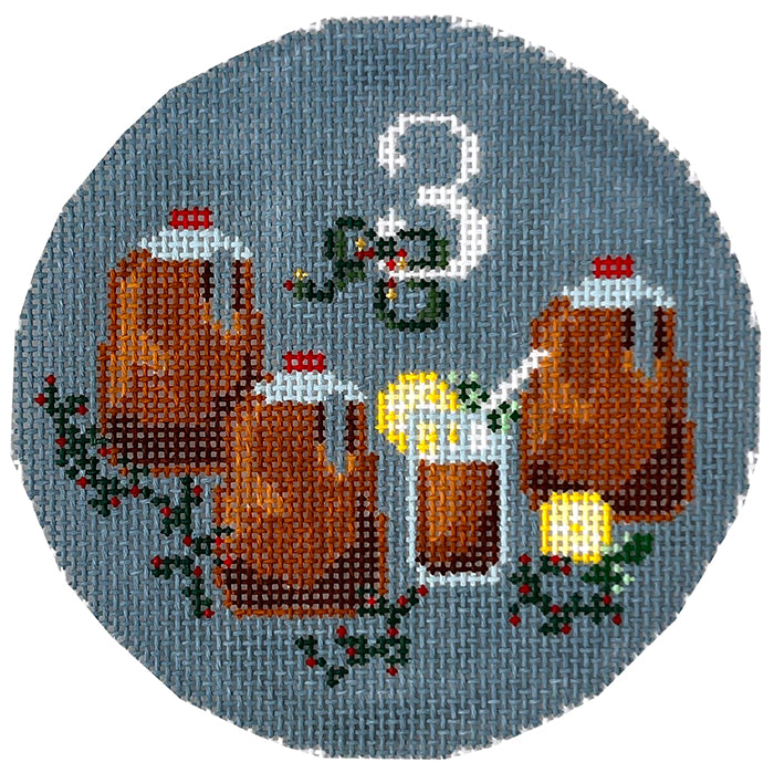 12 Days of Southern Christmas   Three Jugs of Sweet Tea Painted Canvas Wipstitch Needleworks 
