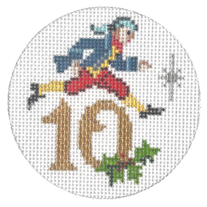 12 Days Round   10 Lords A Leaping Painted Canvas Alice Peterson Company 

