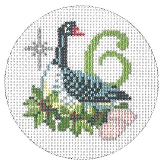12 Days Round   6 Geese A Laying Painted Canvas Alice Peterson Company 
