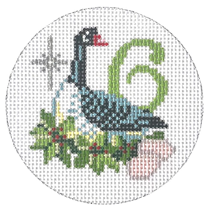 12 Days Round   6 Geese A Laying Painted Canvas Alice Peterson Company 
