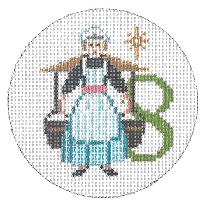 12 Days Round - 8 Maids A Milking Painted Canvas Alice Peterson Company 