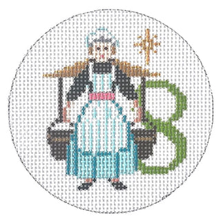 12 Days Round   8 Maids A Milking Painted Canvas Alice Peterson Company 
