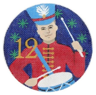 12 Drummers Drumming Painted Canvas Julie Mar Needlepoint Designs 
