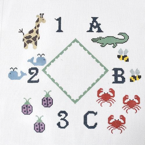123ABC Pillow Painted Canvas J. Child Designs 