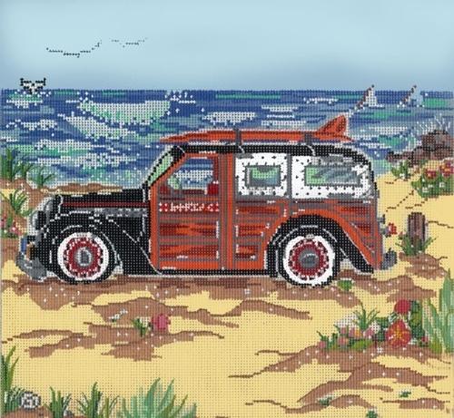 1937 Woody / Surfin' on 13 Painted Canvas Susan Wallace Barnes 
