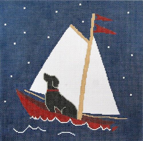 2 North Star - Black Lab Painted Canvas CBK Needlepoint Collections 