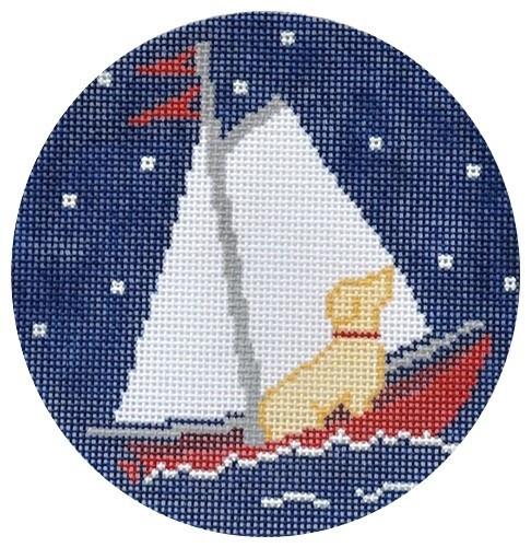 2 North Star - Yellow Lab Painted Canvas CBK Needlepoint Collections 