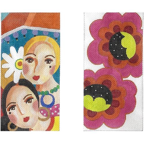 2 Women and Flowers Eyeglass Case Painted Canvas Colors of Praise 
